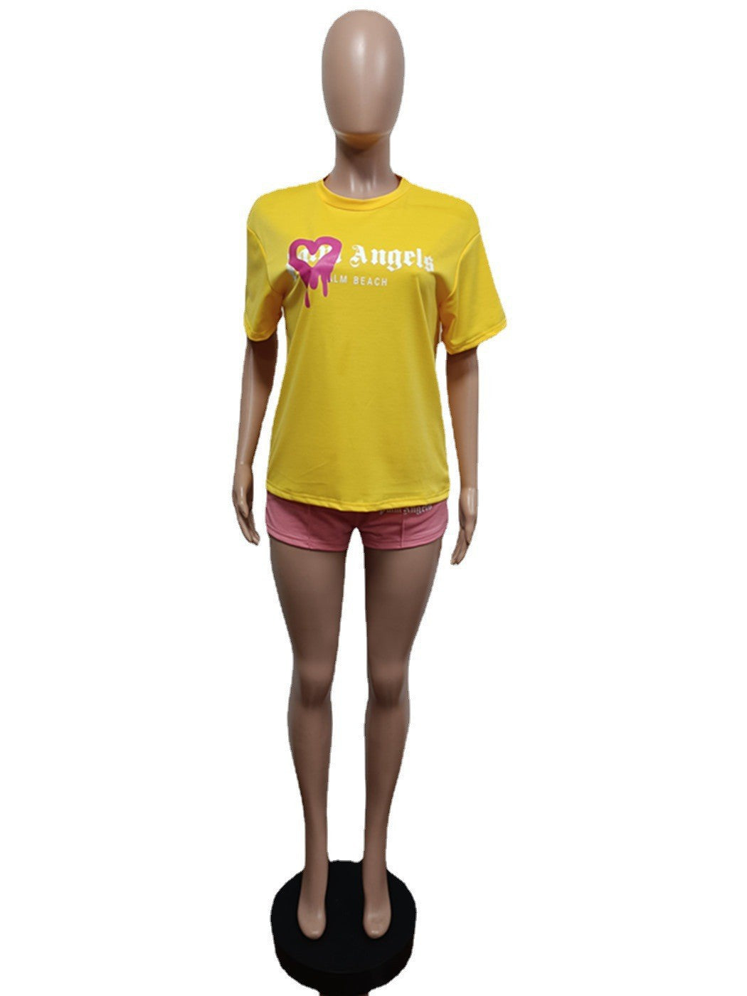 Summer Style Casual Printed Sports Two Piece Shorts Set 23