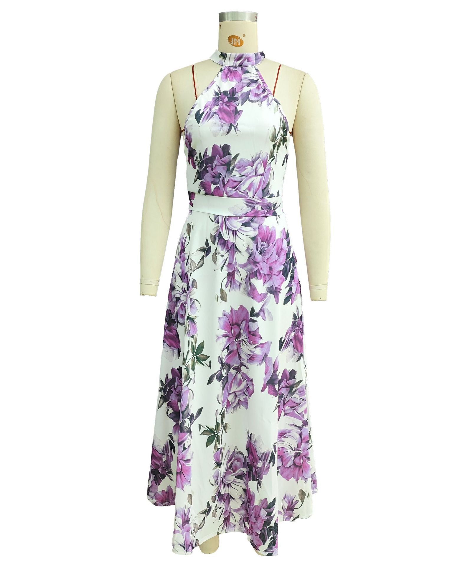 Women Holiday Halter Neck Printed Sleeveless Beach Dress 7