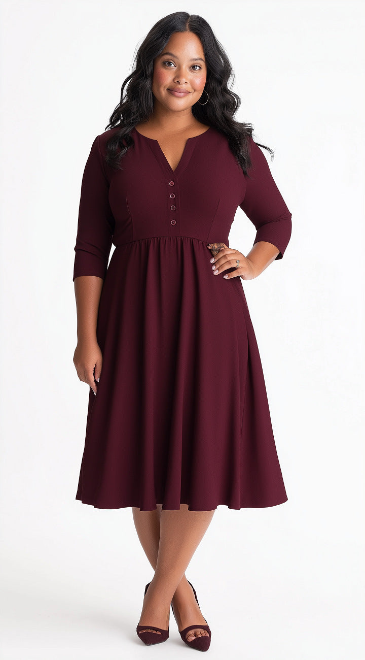 Sexy Fashion Solid Color Casual Women's Dress 4