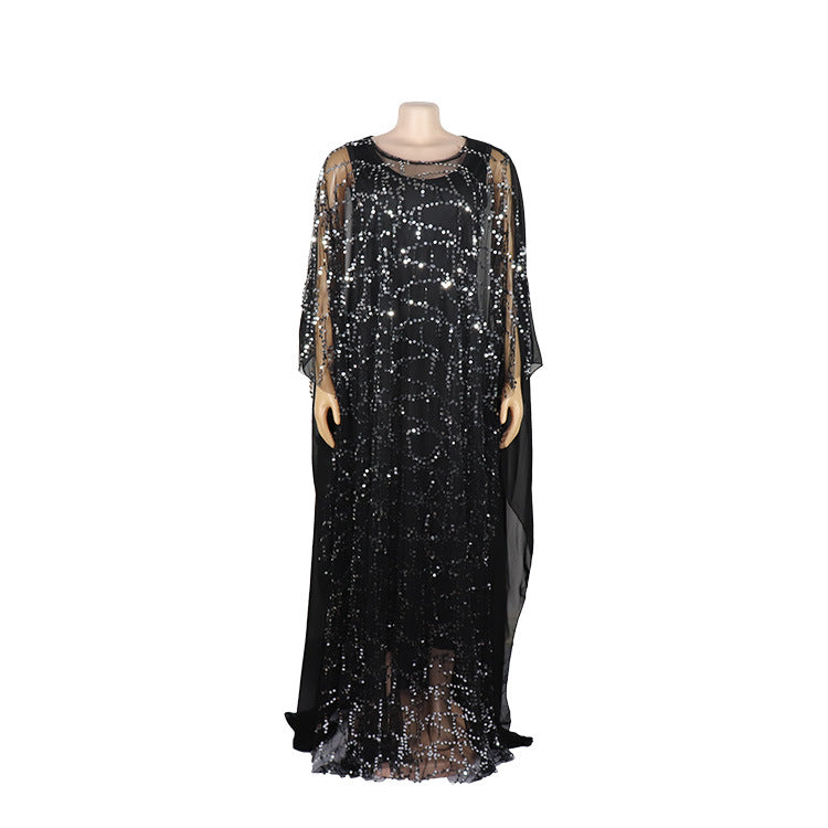 African Women beard sequin Maxi Dress 12