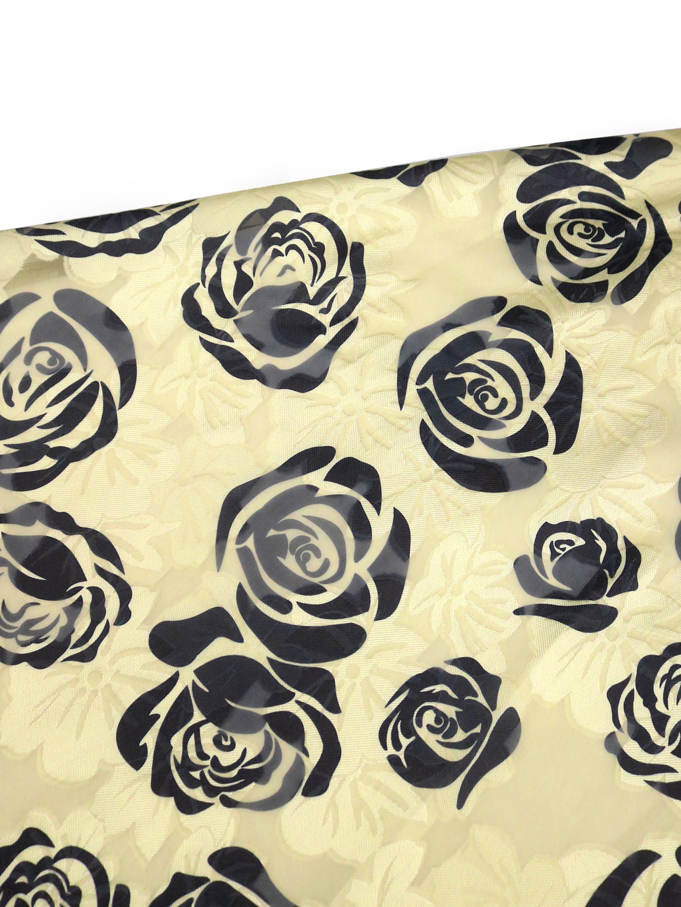 Women square neck Ruffle Sleeve rose jacquard Formal Party Dress 11