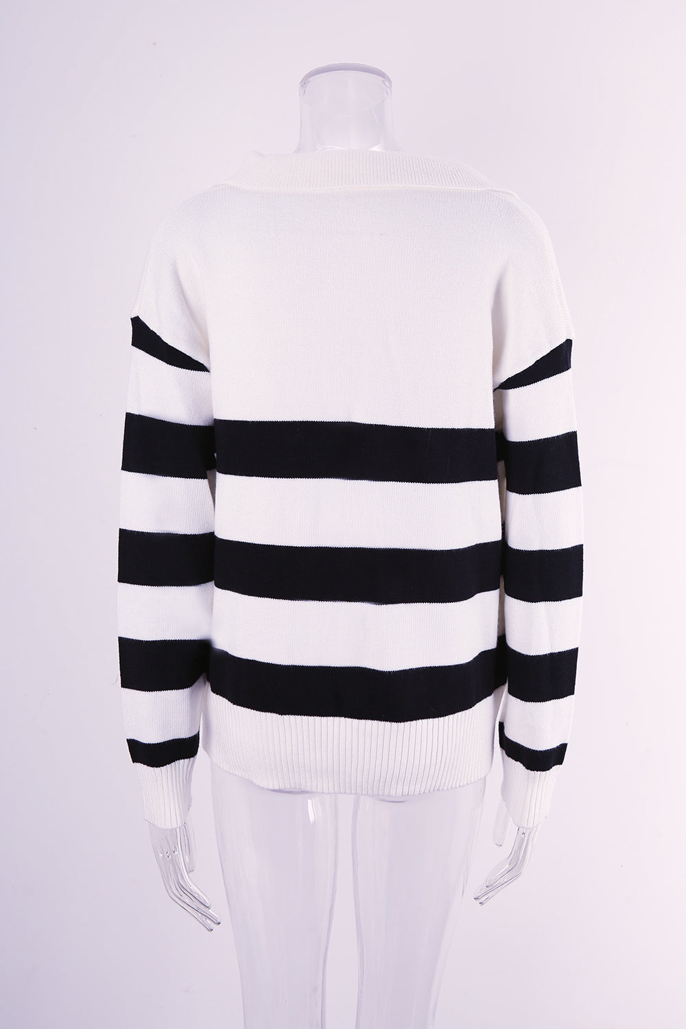 Plus Size Women Stripe Patchwork Sweater 5