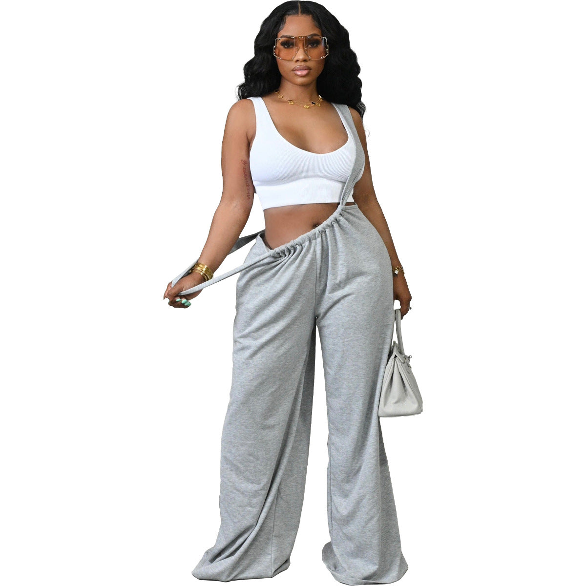 Women Hip Hop Sports Loose Casual Overalls 10
