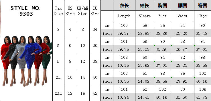 Women Cutout Long Sleeve Feather Sequin Bodycon Dress 16