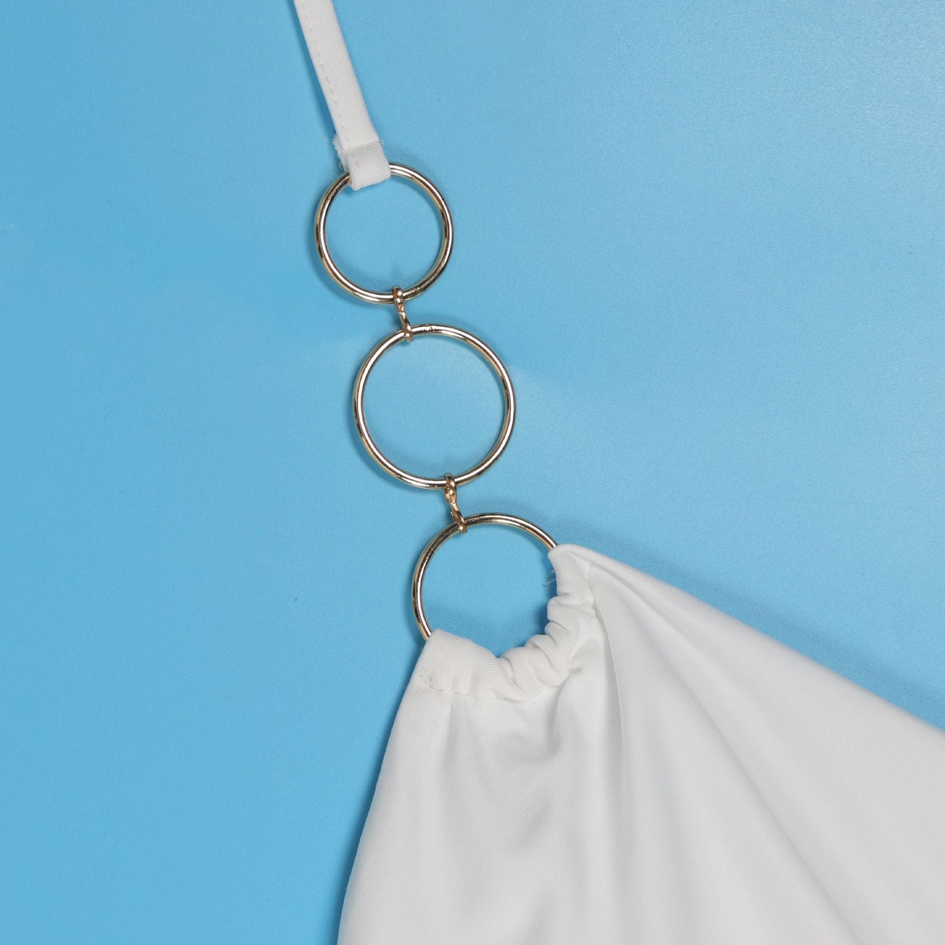 Elegant Sexy Slim Elastic Hollow Ring Halter Neck Lace-Up Jumpsuit 9