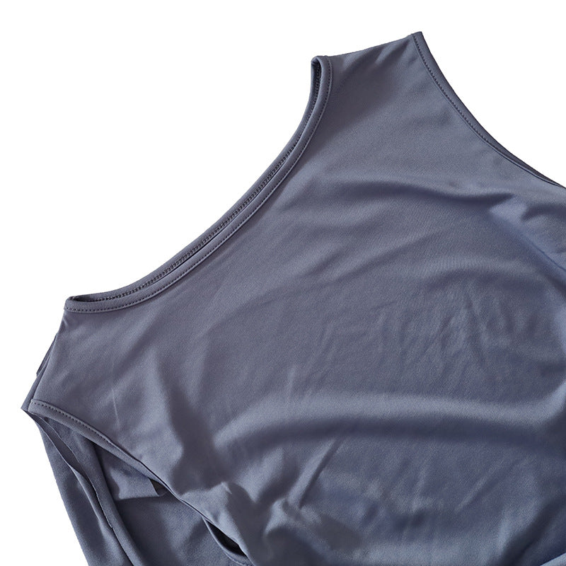 Women Summer Sleeveless Crop Top and Skirt Ruffles Skirt Two-Piece Set 36