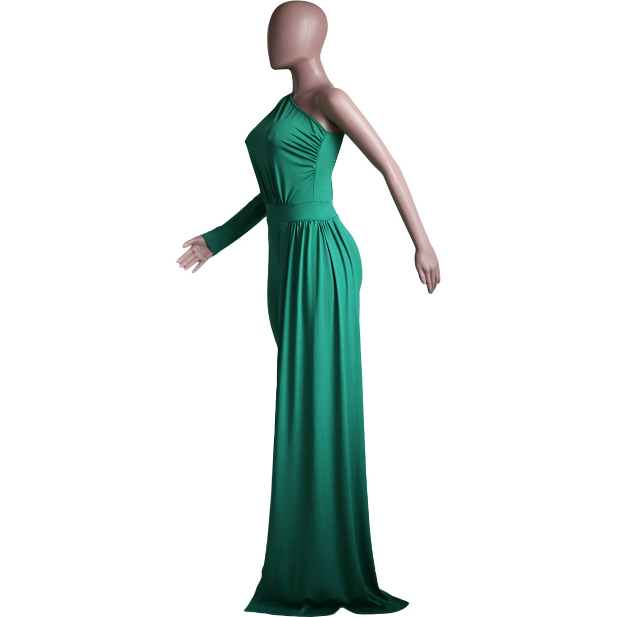 Women Slash Shoulder Irregular Solid Color Jumpsuit 17