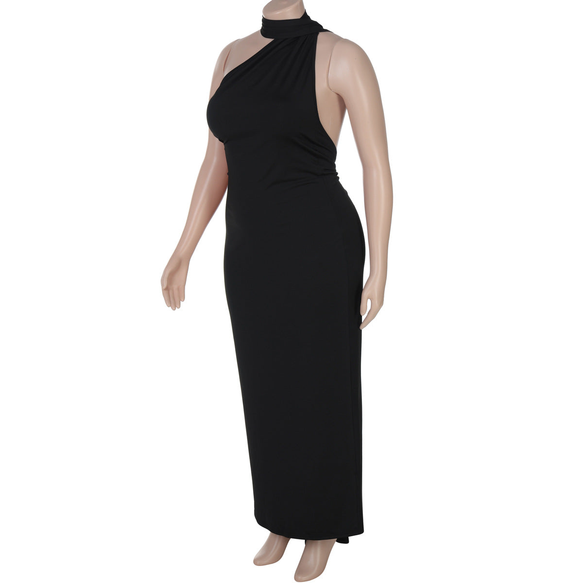 Plus Size Women Summer Sexy Backless Pleated Lace-Up Dress 7