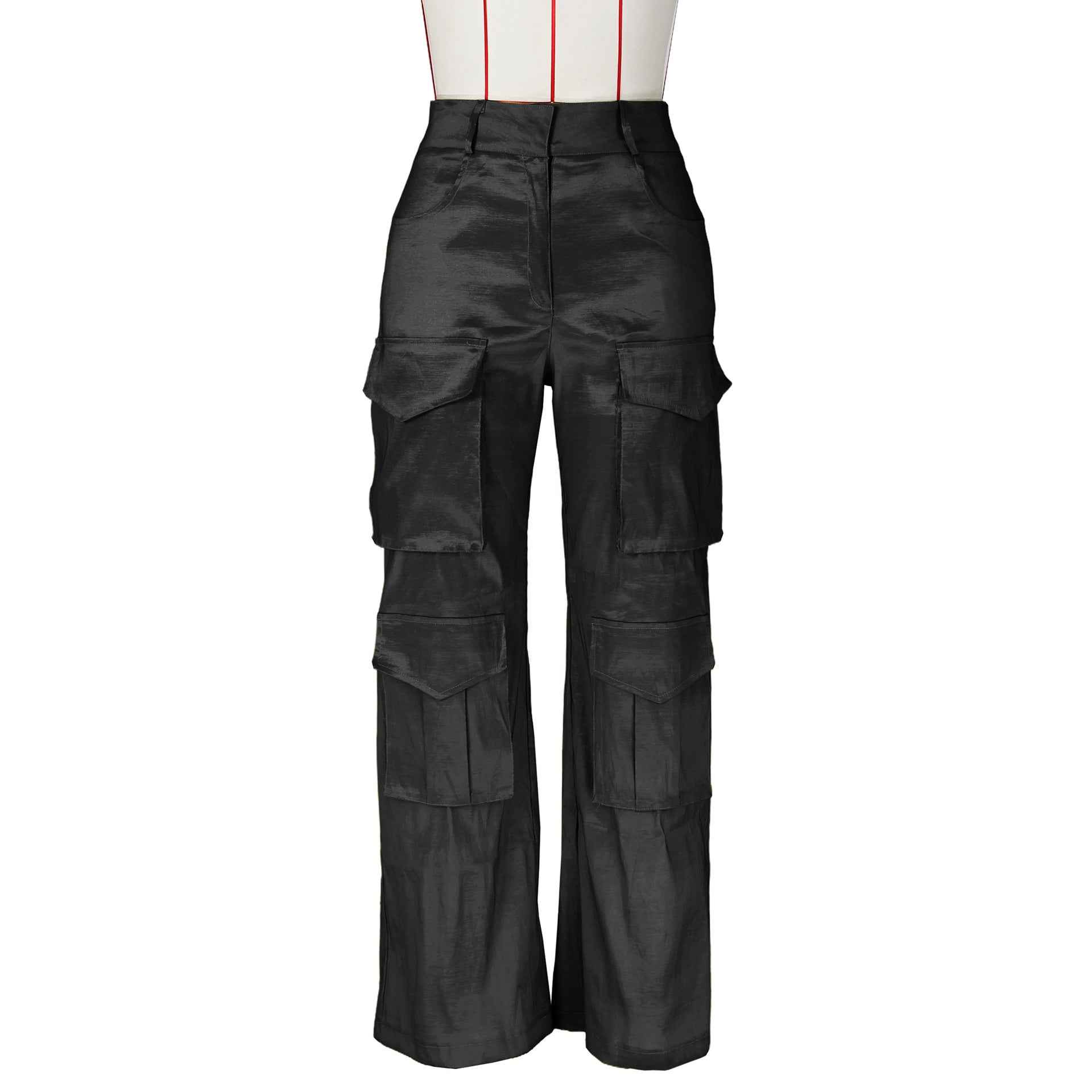 Women's Fashion Casual Solid Pocket Cargo Pants 19