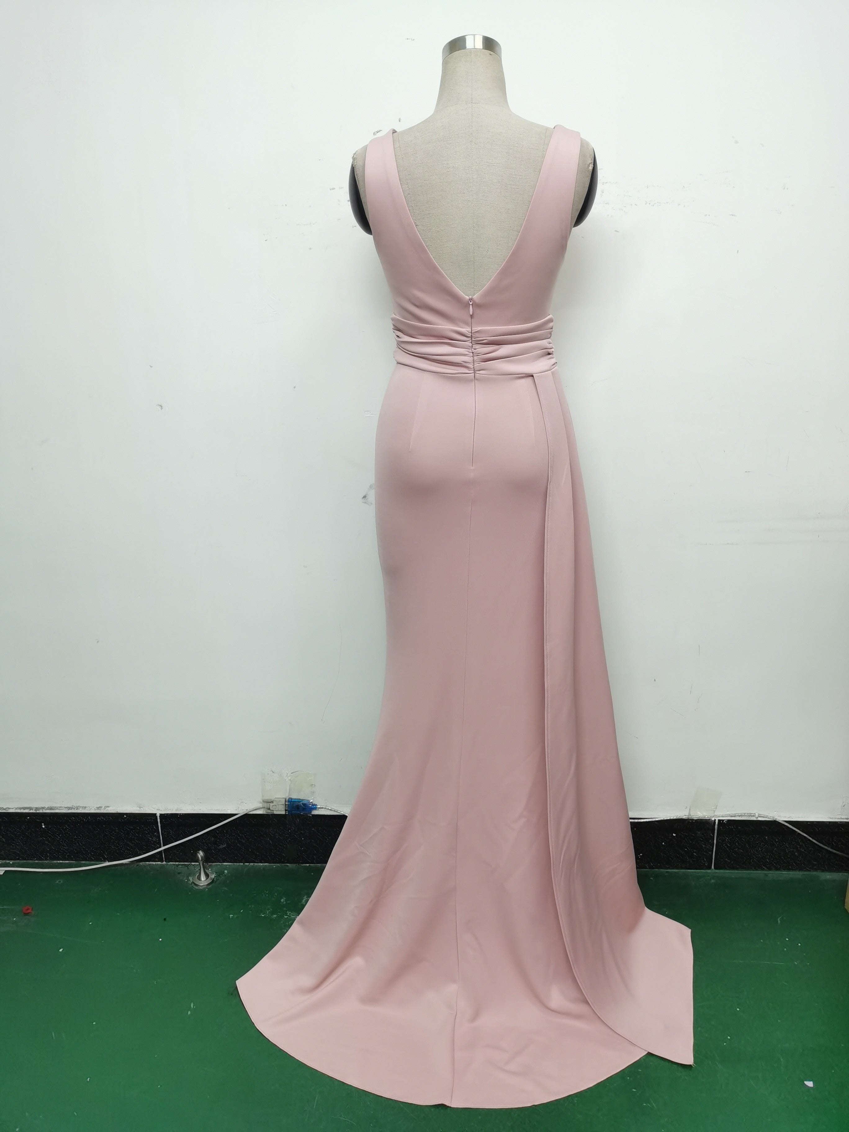 Women Pleated Satin Evening Dress 31