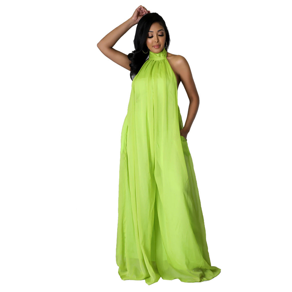 Casual Chiffon Loose Low Back Women'S Jumpsuit 19