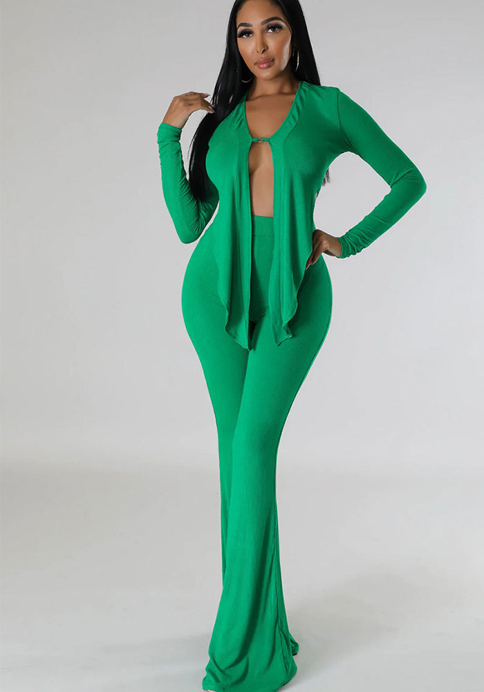 Women Autumn Casual Long Sleeve Top and Pant Two-piece Set