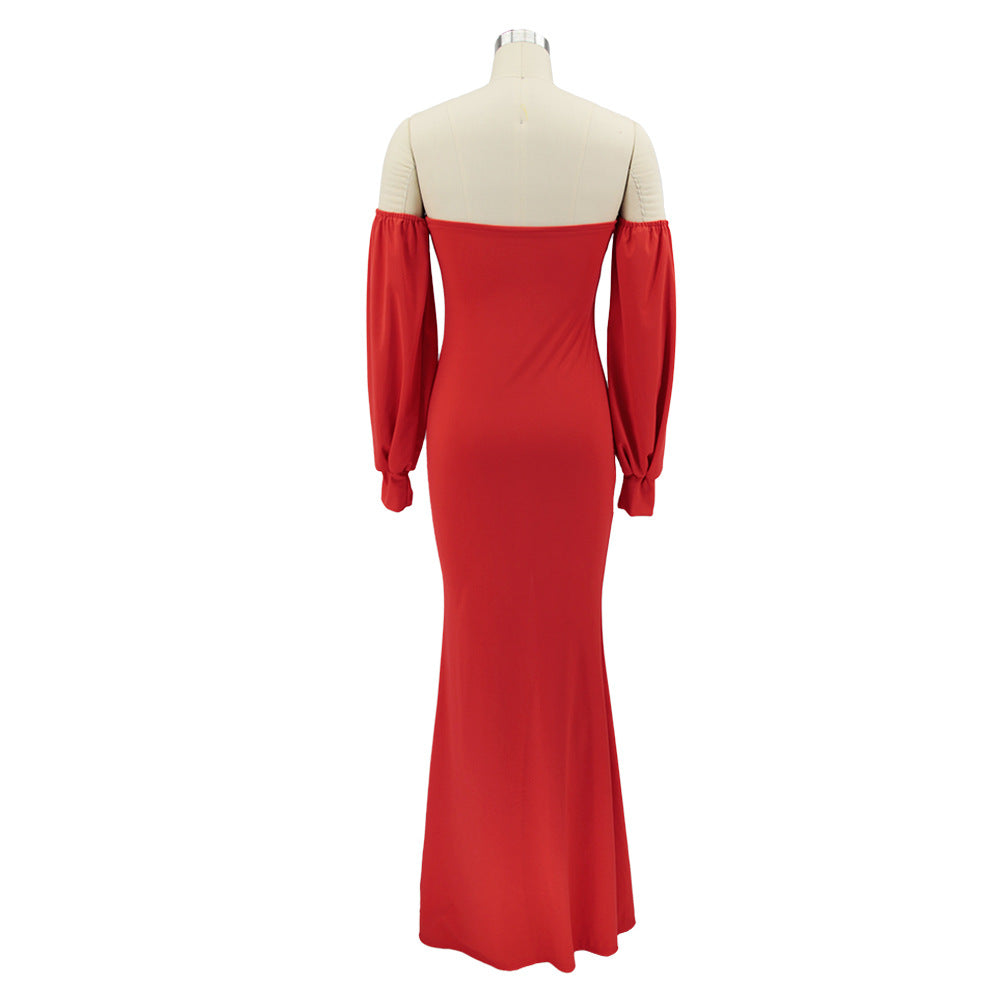 Women Solid Corset Sexy Long Sleeve Slit Party Dress 18