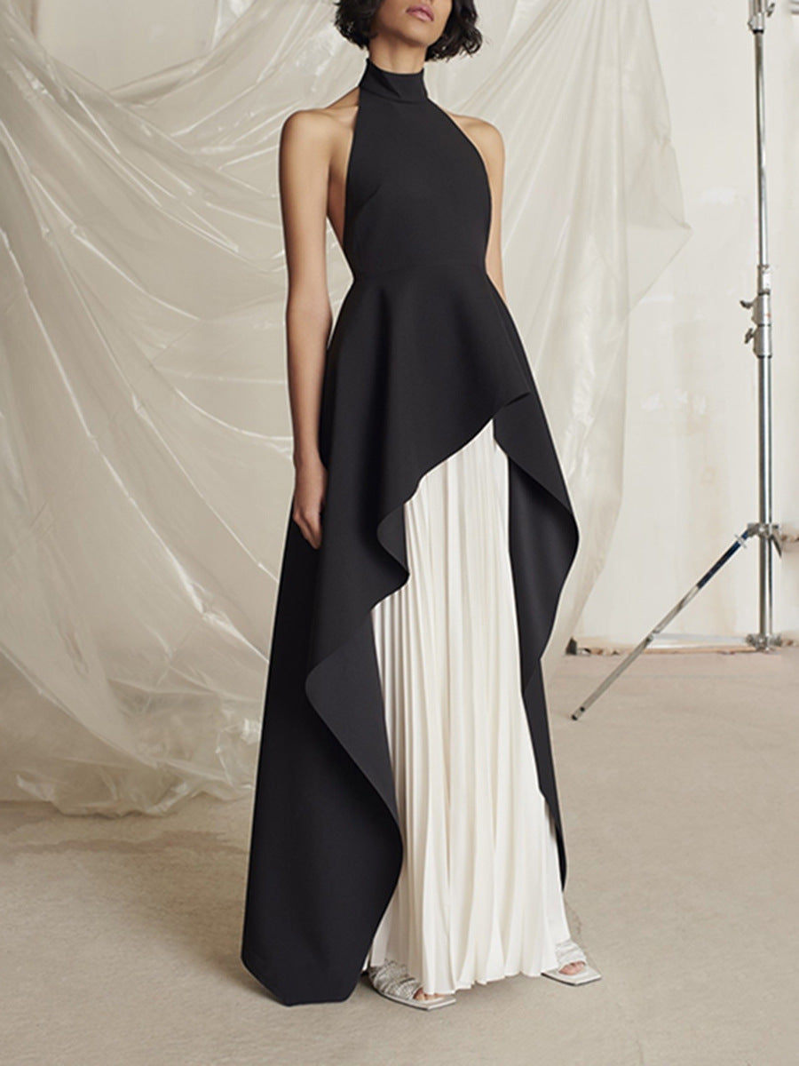 Fashion Two-Piece Spring Round Neck Sleeveless Slim Waist Irregular Two Piece Set 3