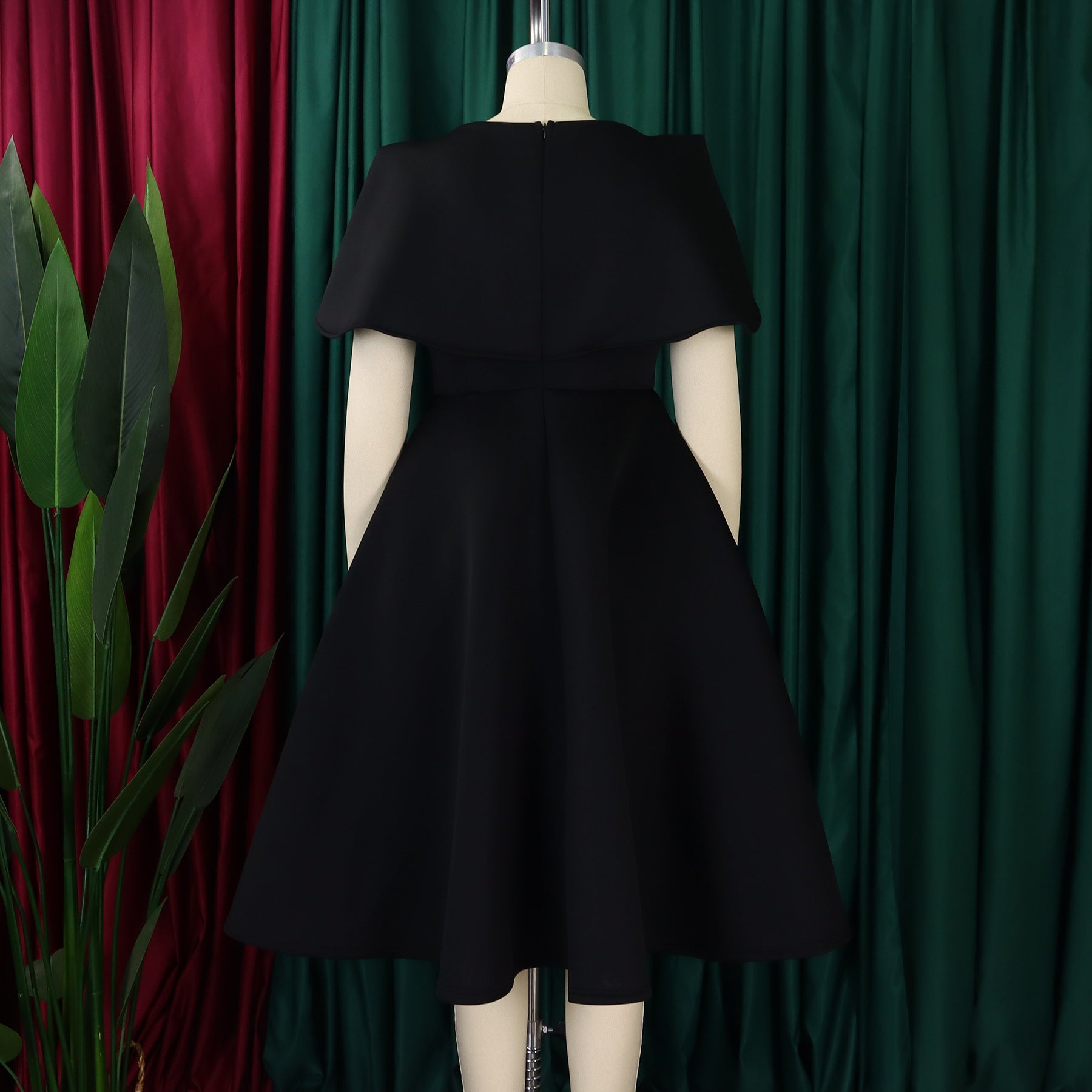 Women Short Sleeve Cape Dress 11