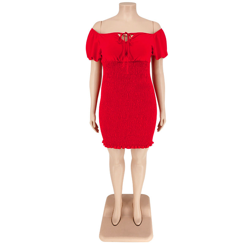 Plus Size Women's Summer Off Shoulder Bodycon Dress 22