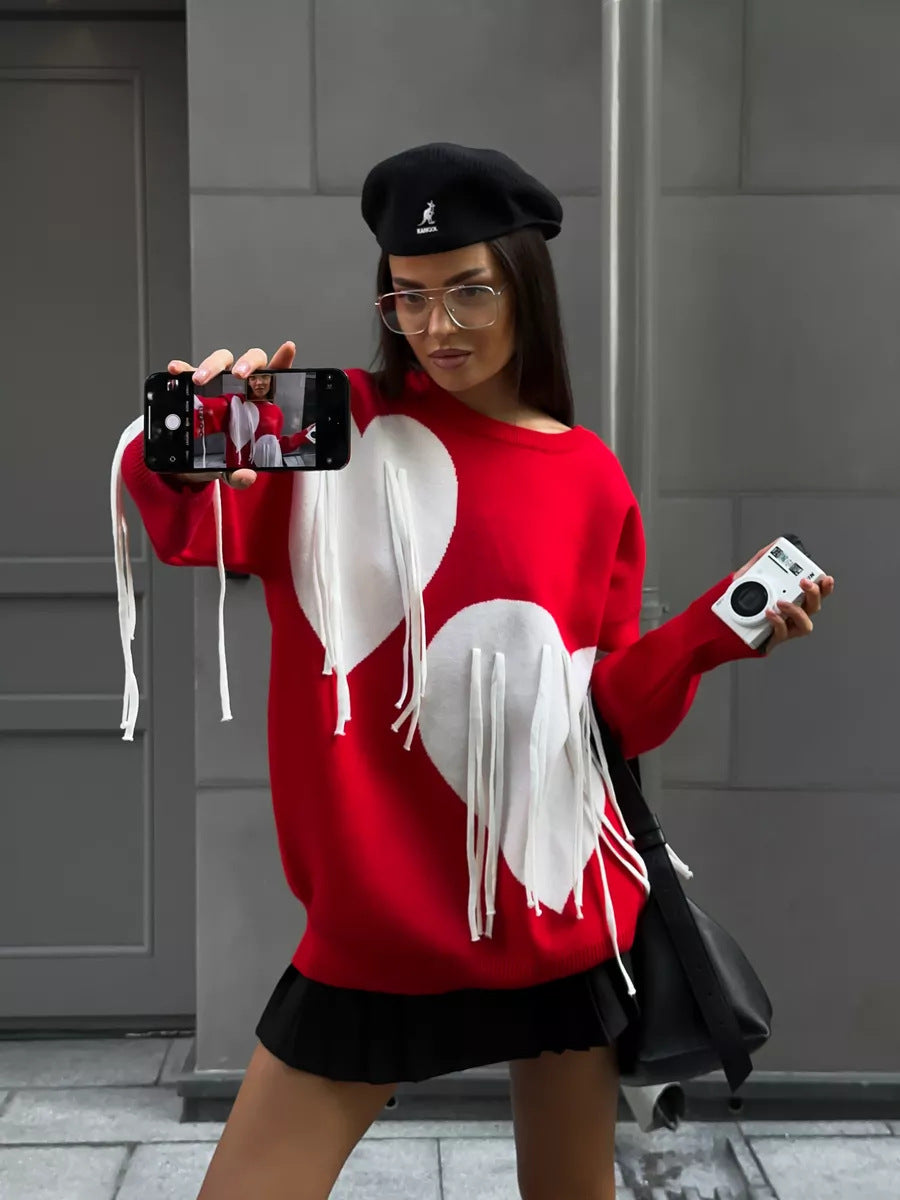 Trendy Print Lace Trim Round Neck Top 4