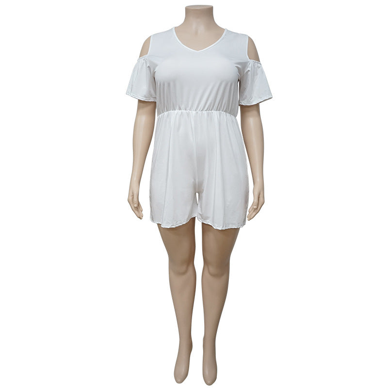 Spring Plus Size Women's Casual Loose Jumpsuit Solid Color Home Wear 8