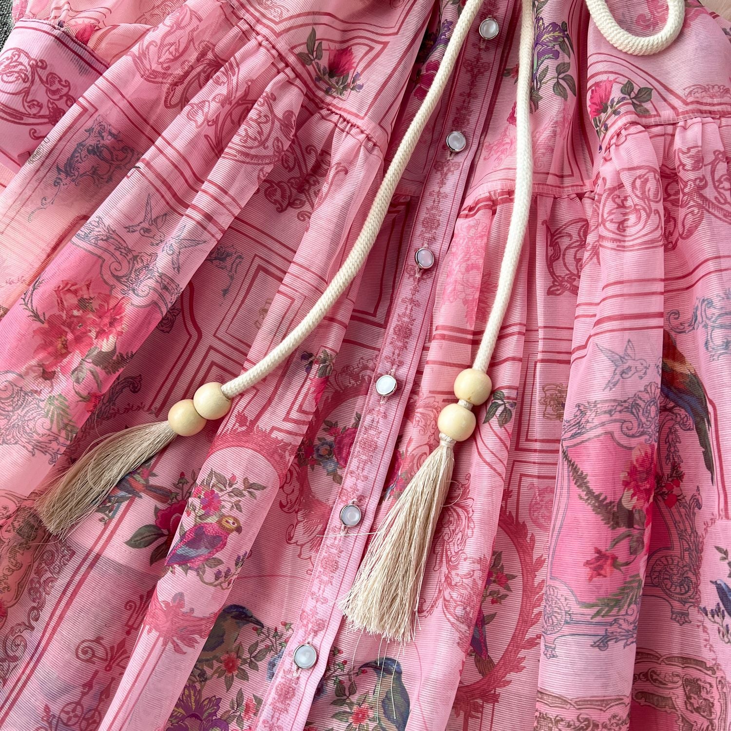 Women Vintage Print Maxi Dress 16