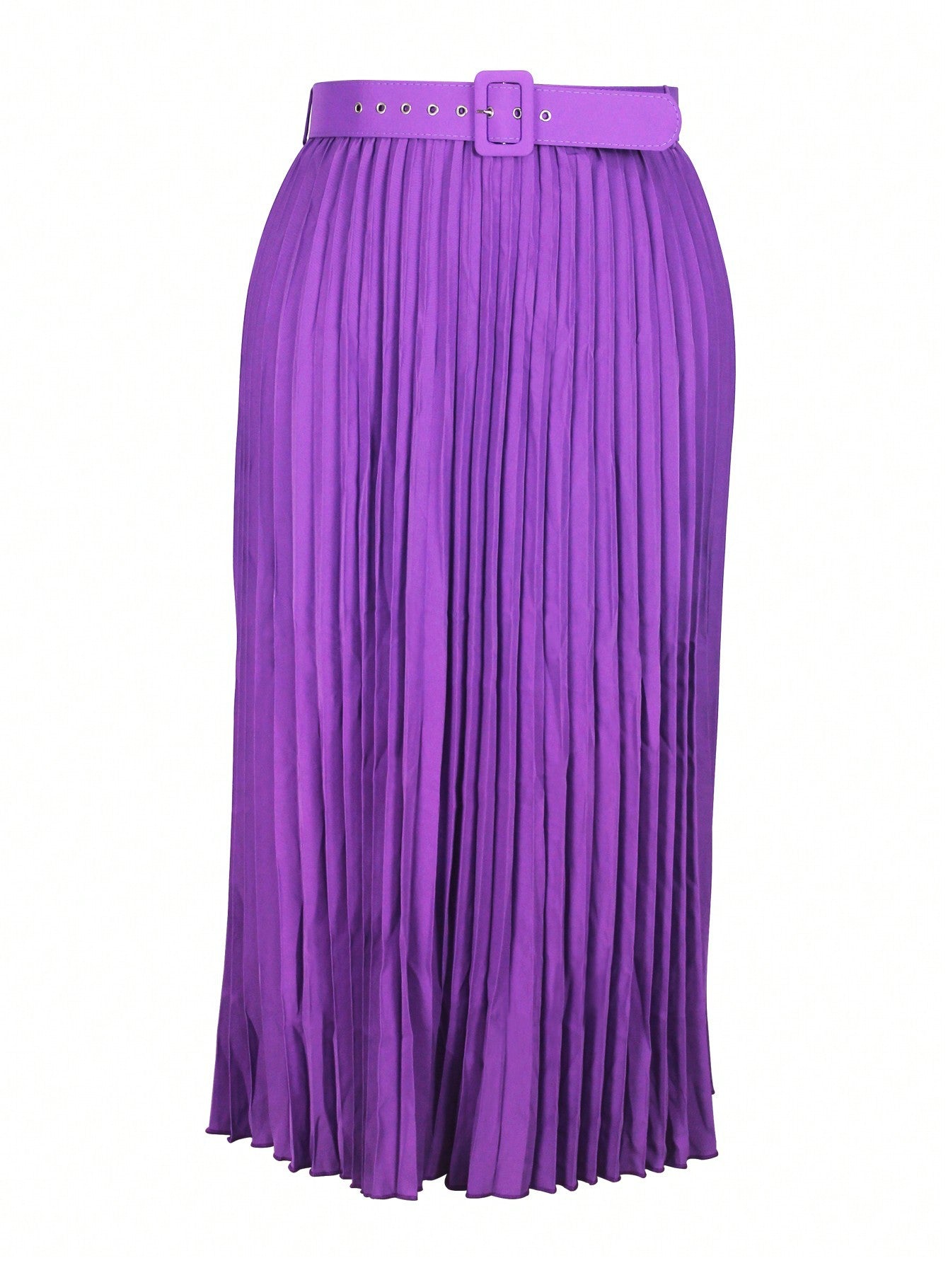 Women's Fashion Elegant Belted Plus Size Long Pleated Skirt 7