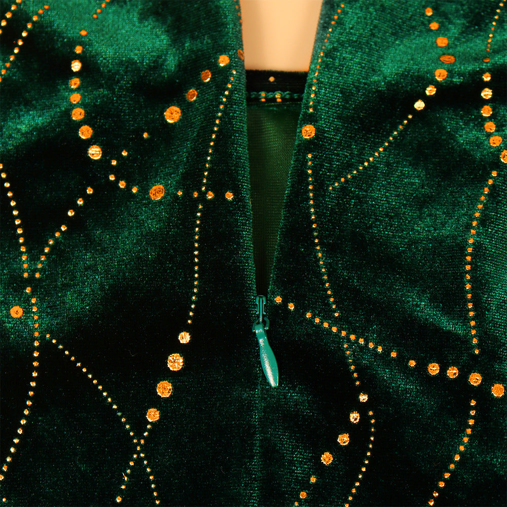 Women's Plus Size Three Quarter Sleeve Mermaid High Low Hem Long Velvet Formal dress 16