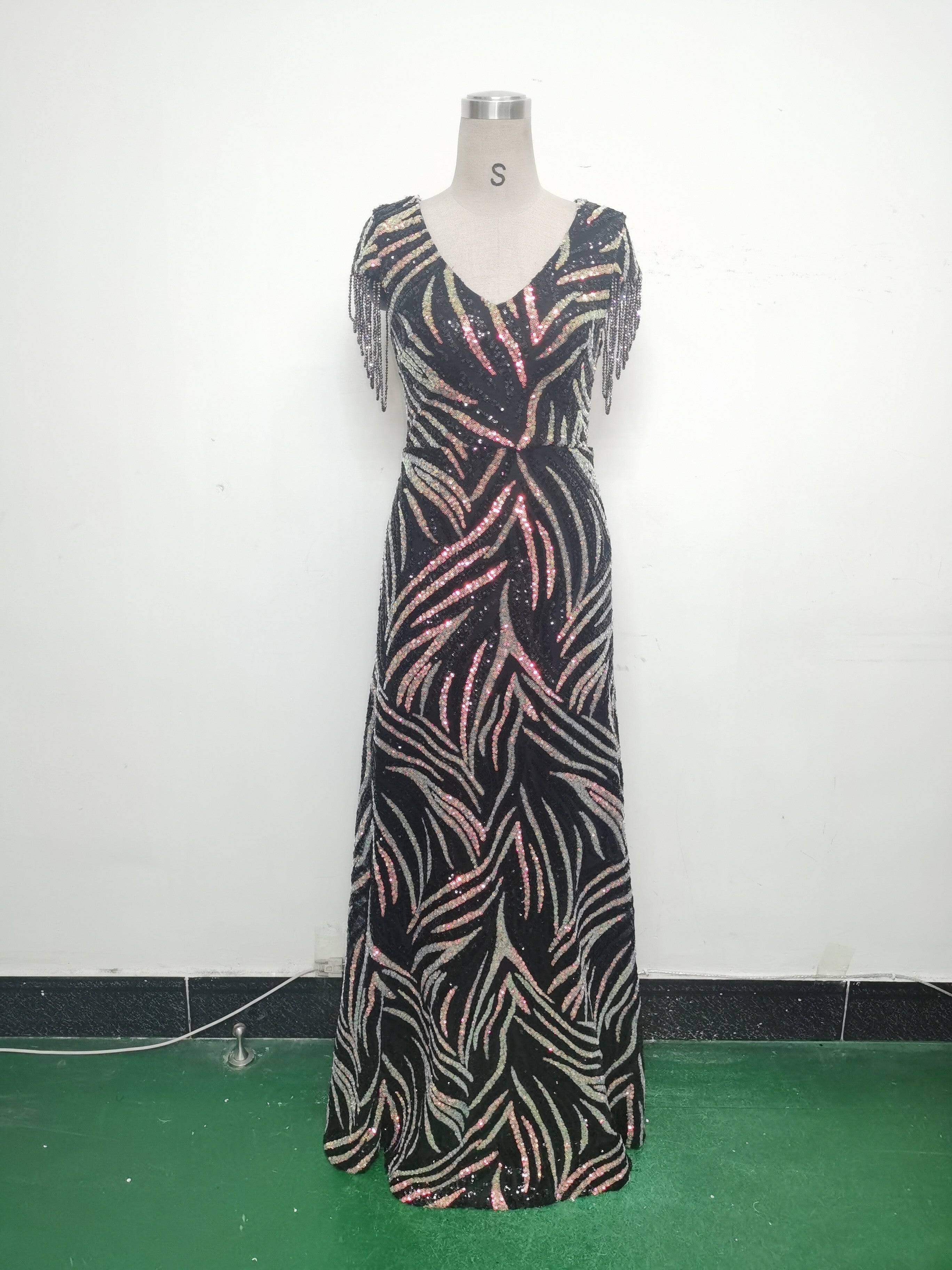 Women Sequin Beaded Evening Dress 33