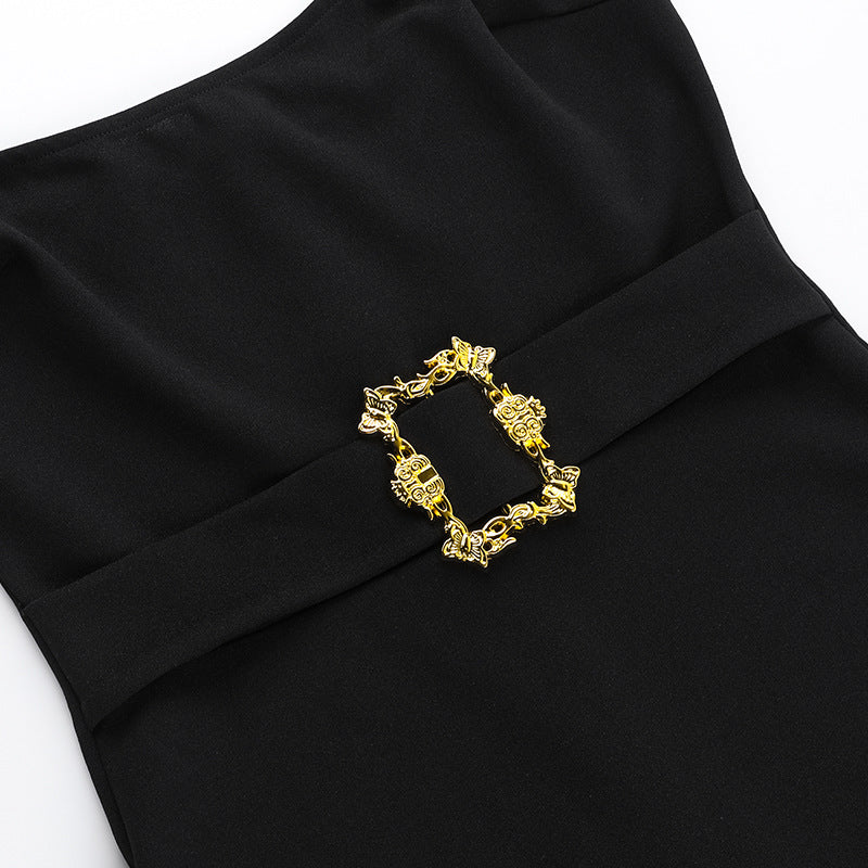 Summer Sexy Fashion Style Chic Metallic Accessories Strap Bodycon Dress 11