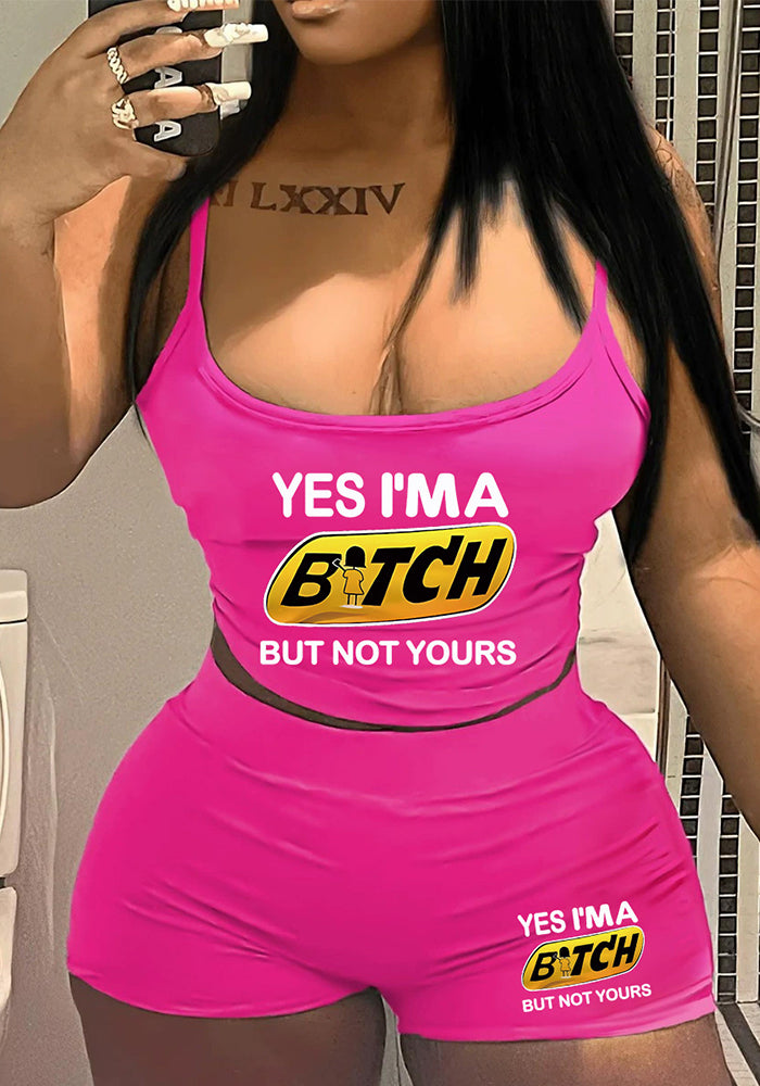 Sexy Women’s Printed Vest Shorts Two Piece Set