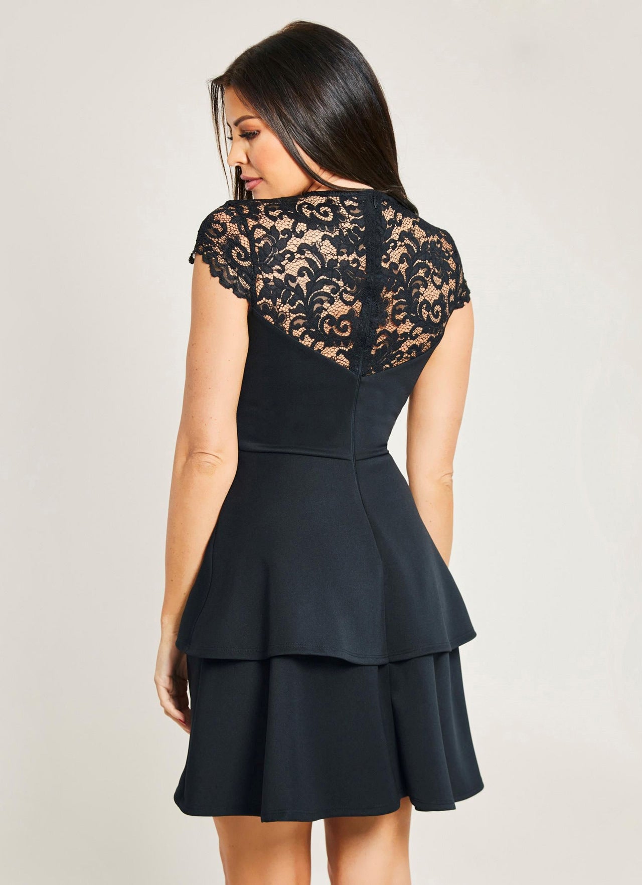 Women's Lace Mesh Patchwork Sexy Mini Dress 3