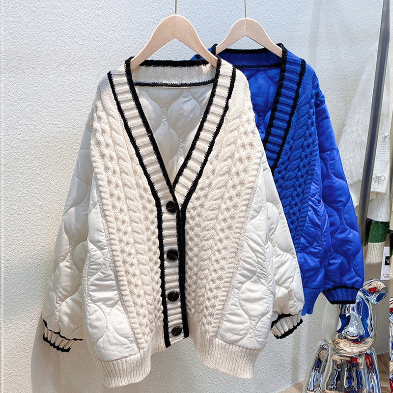 Women autumn and winter loose knitting cardigan sweater 4