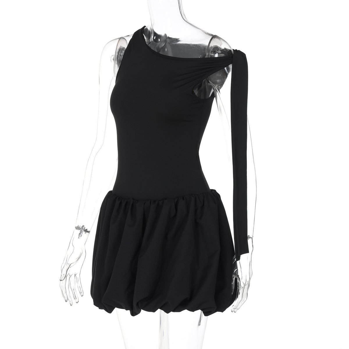 Women's Autumn Fashion Casual Lace-Up Strap Slim Bodysuit Pleated Skirt Two Piece Set 6