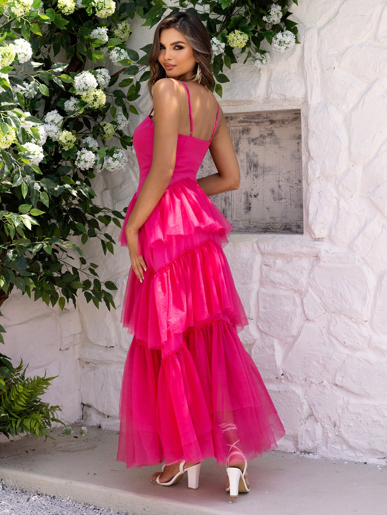 Women's Summer Strap A-Line Layer Long Dress 6