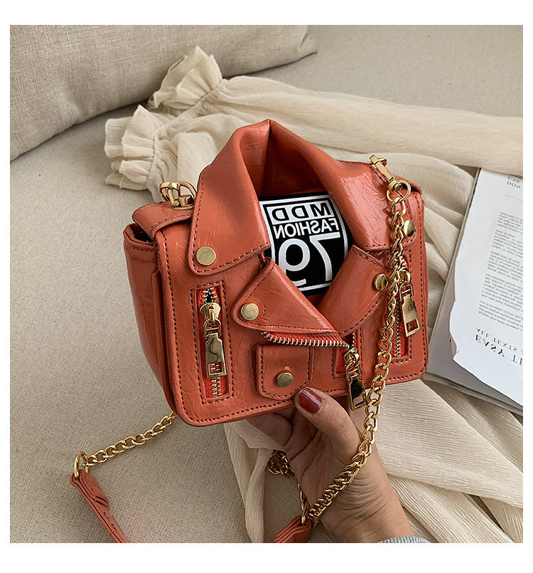 Women Uniform Bag Turndown Collar Jacket Style Bag 35