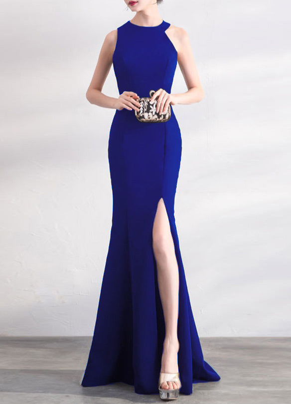 Women Elegant Halter Neck Slim Formal Party Maxi Mermaid Evening Dress 6