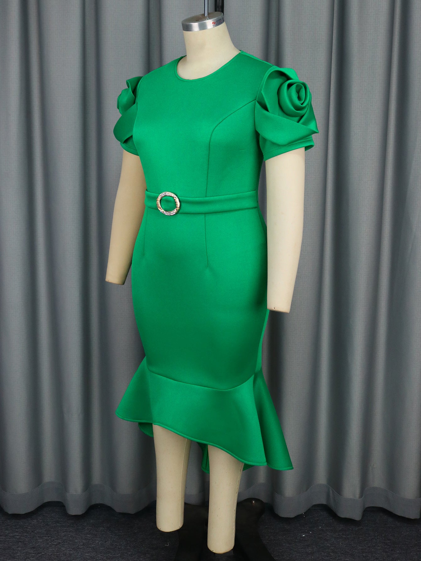 Women Solid Party Fishtail Dress 5