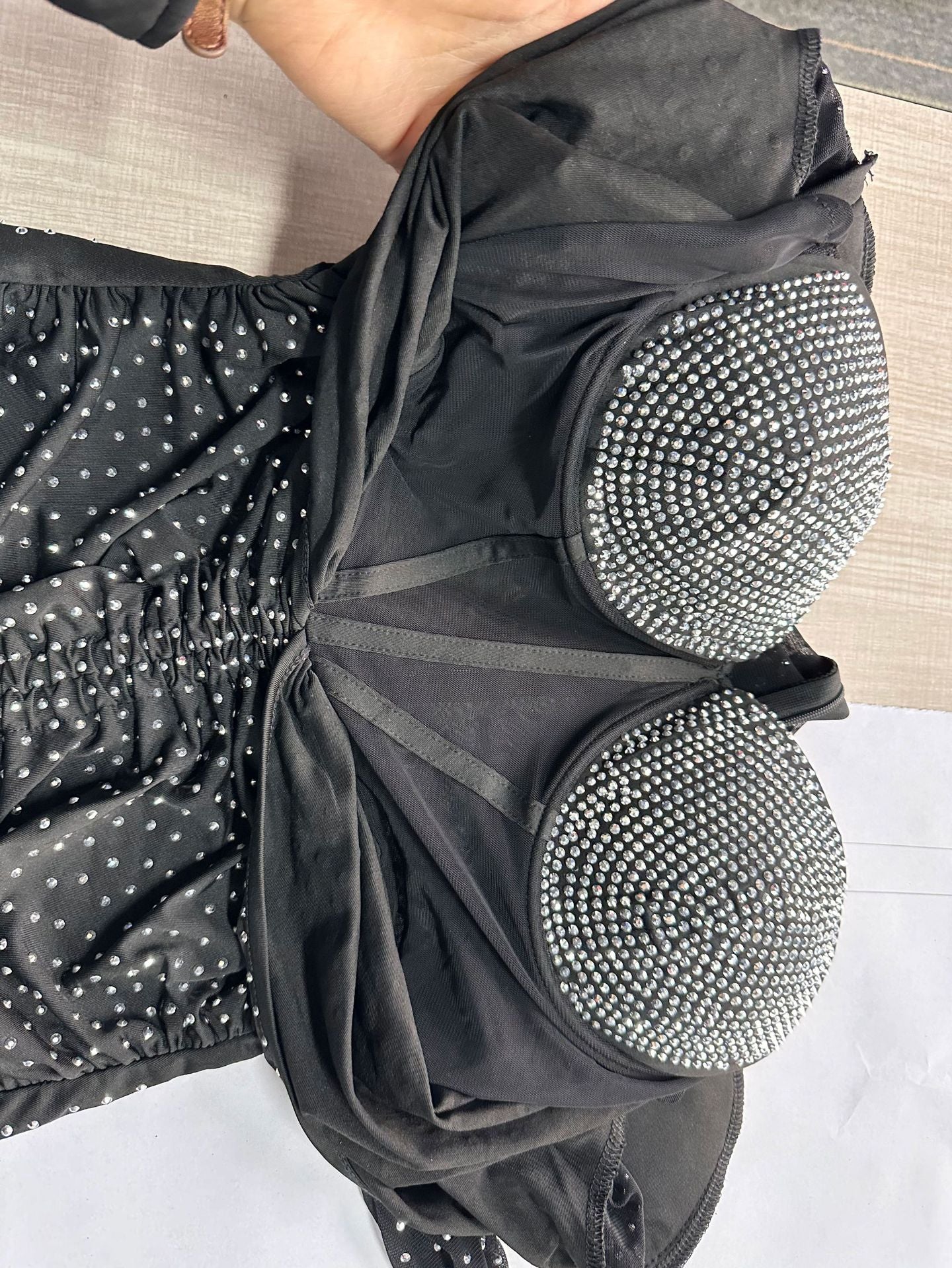 Sexy Beaded Drawstring See-Through Bodycon Dress 13