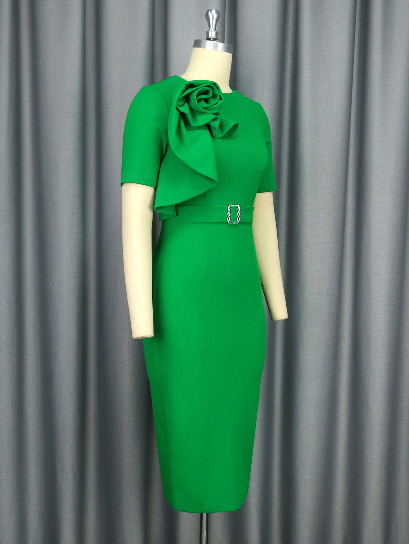 Fashion Flower Plus Size Chic High Waist Formal Party Dress 5