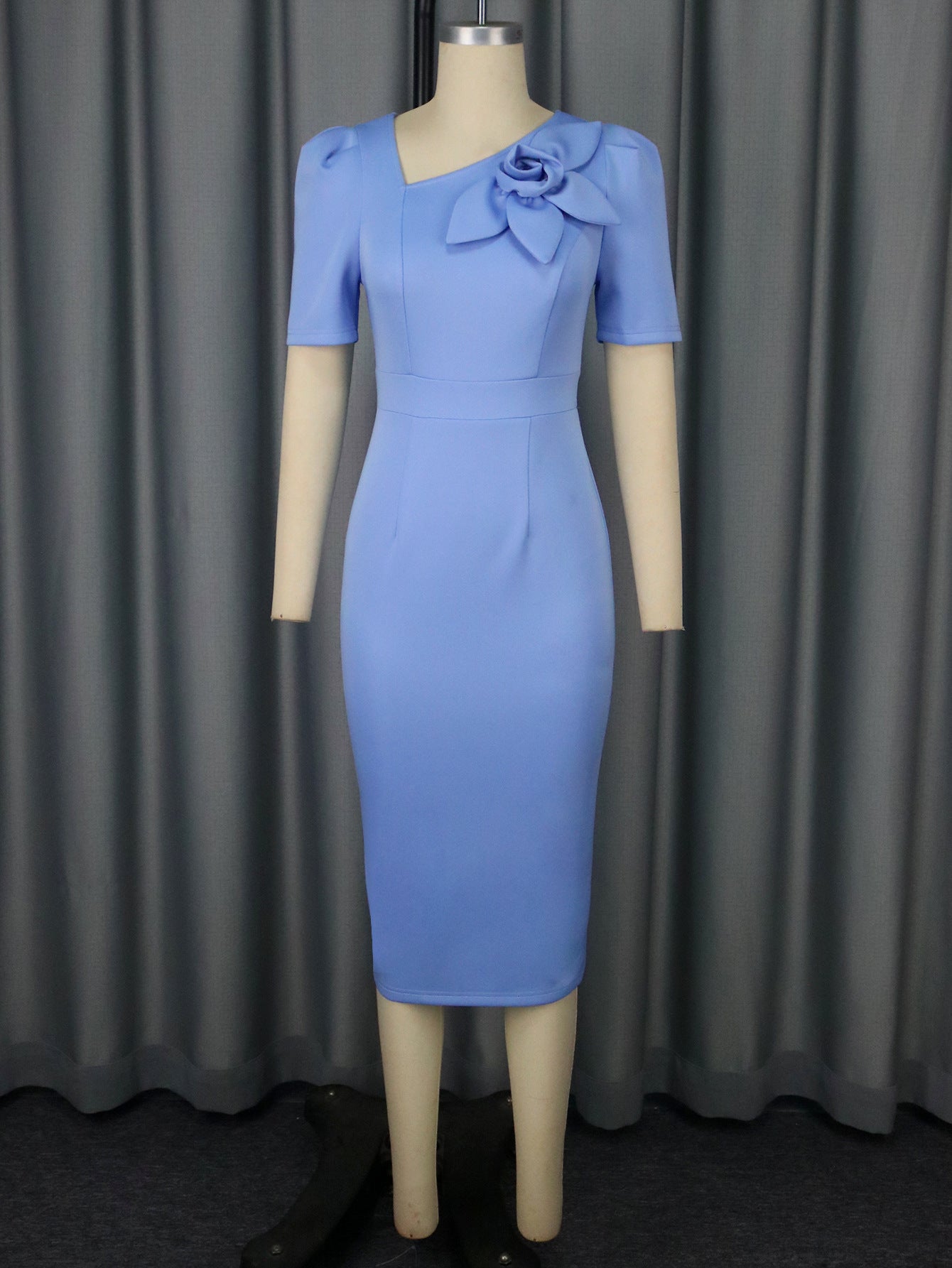 Floral Print Formal Party Dress Plus Size Chic High-Waist Gown 10