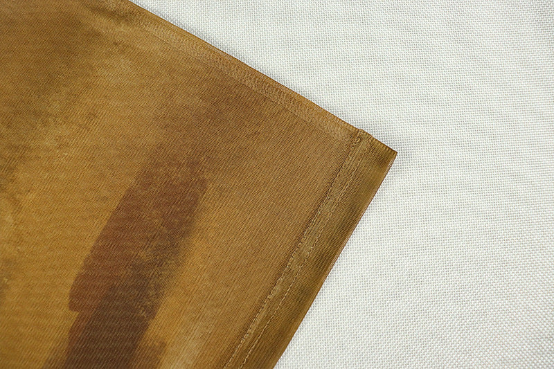 Fashion women's print round neck long sleeve micro-transparent bodycon dress 14