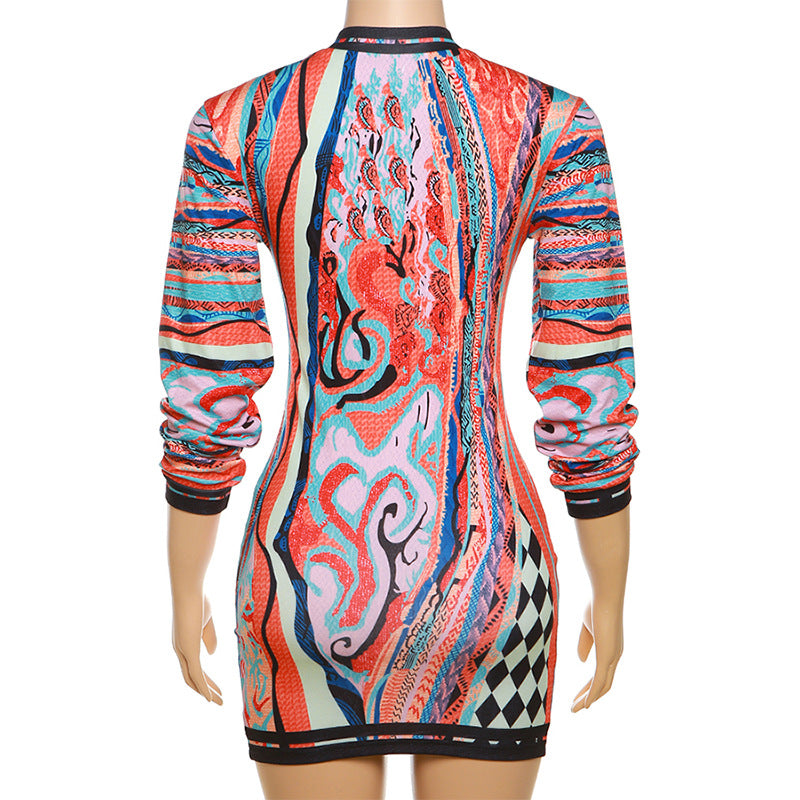 Women Autumn Sexy Long Sleeve Hollow Dress 11