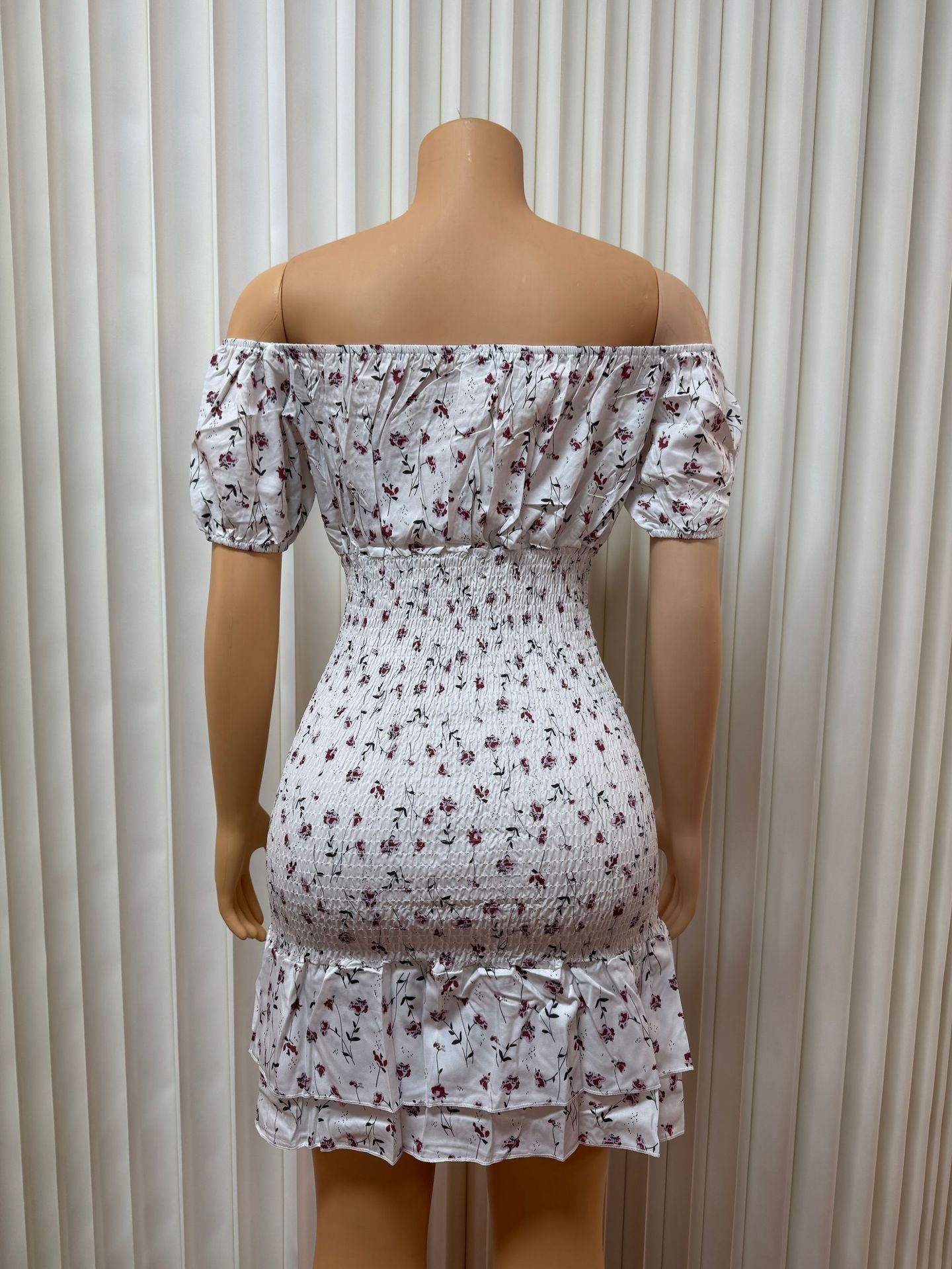 Women Print Lace-up Sexy Bodycon Floral short-sleeved dress 9