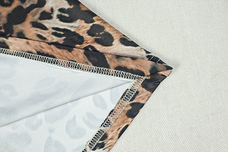 Women's Leopard Print Deep V-Neck Sleeveless Low Back Long Dress 15