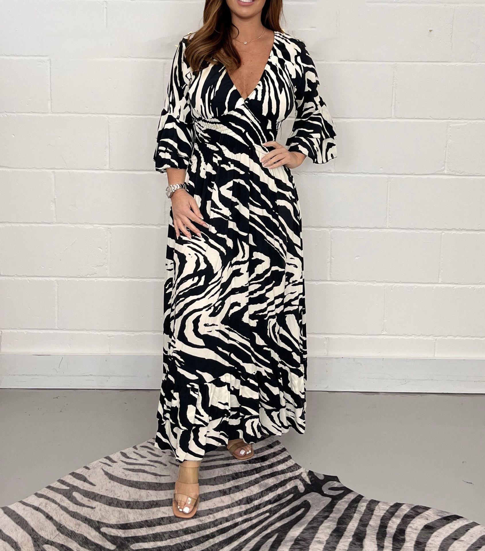 Women Printed Loose Casual Dress 9