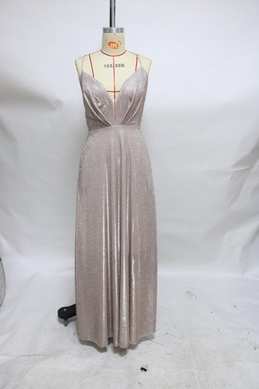 Plus Size Women Suspender V Neck Lace Up Sleeveless Backless Evening Dress 13