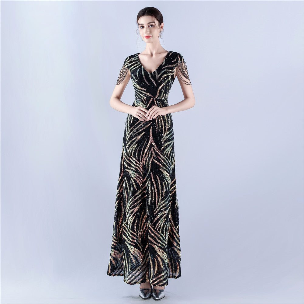 Plus Size Women Sequin Formal Party Evening Dress