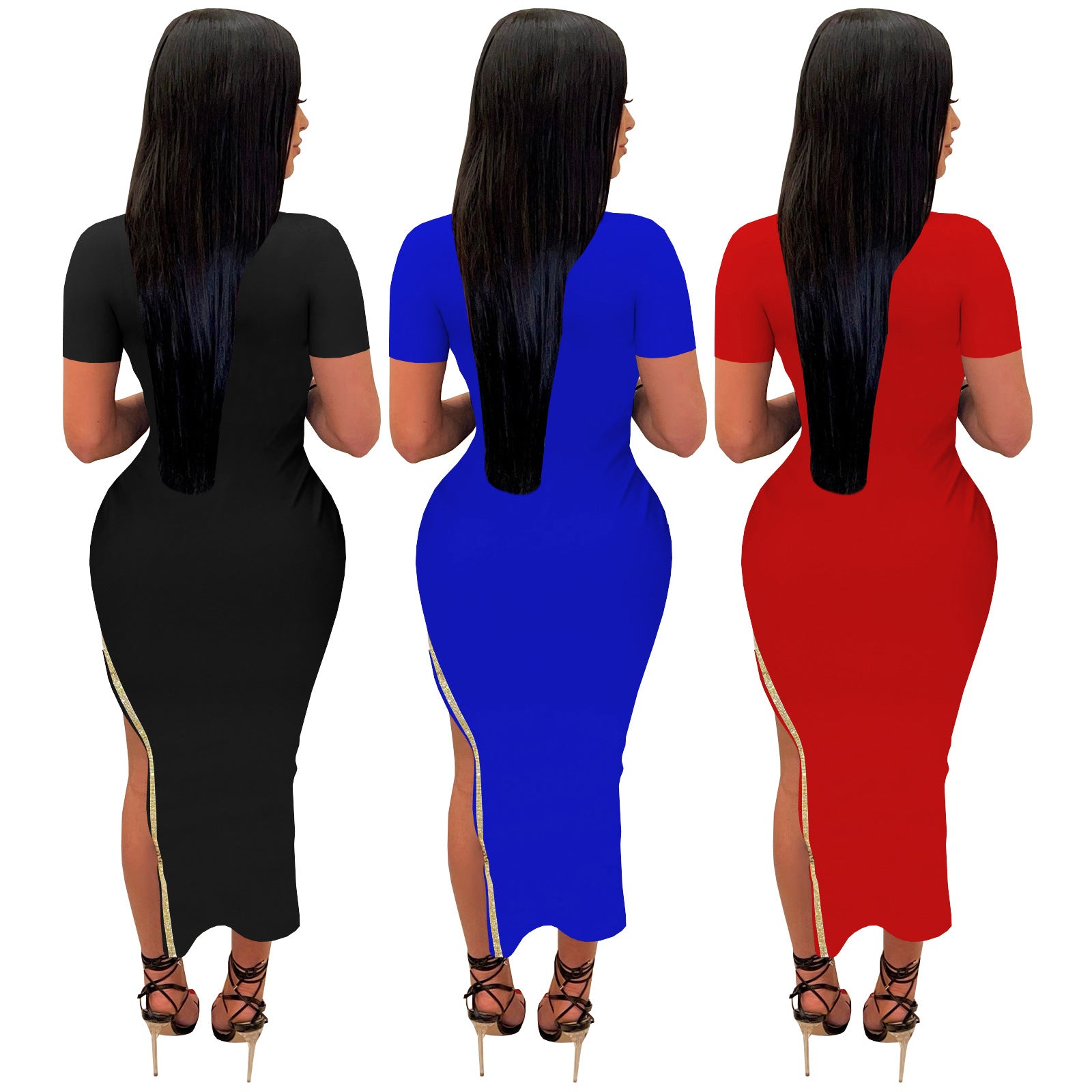 Women Side Zip Beaded Dress 8