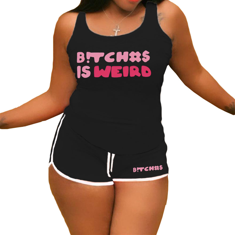 Women vest shorts sports yoga two piece set 29