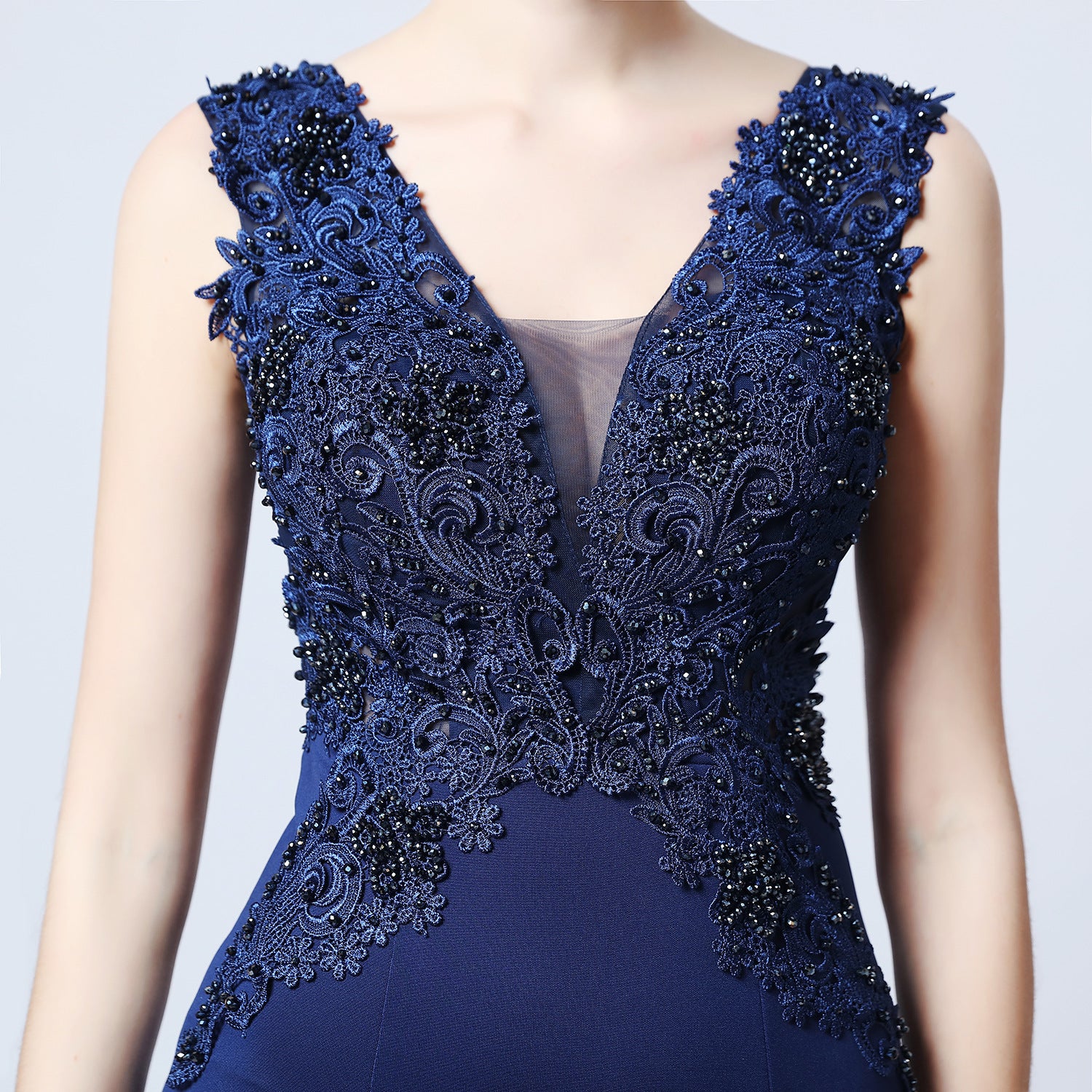 Women Beaded Fishtail Evening Dress 18