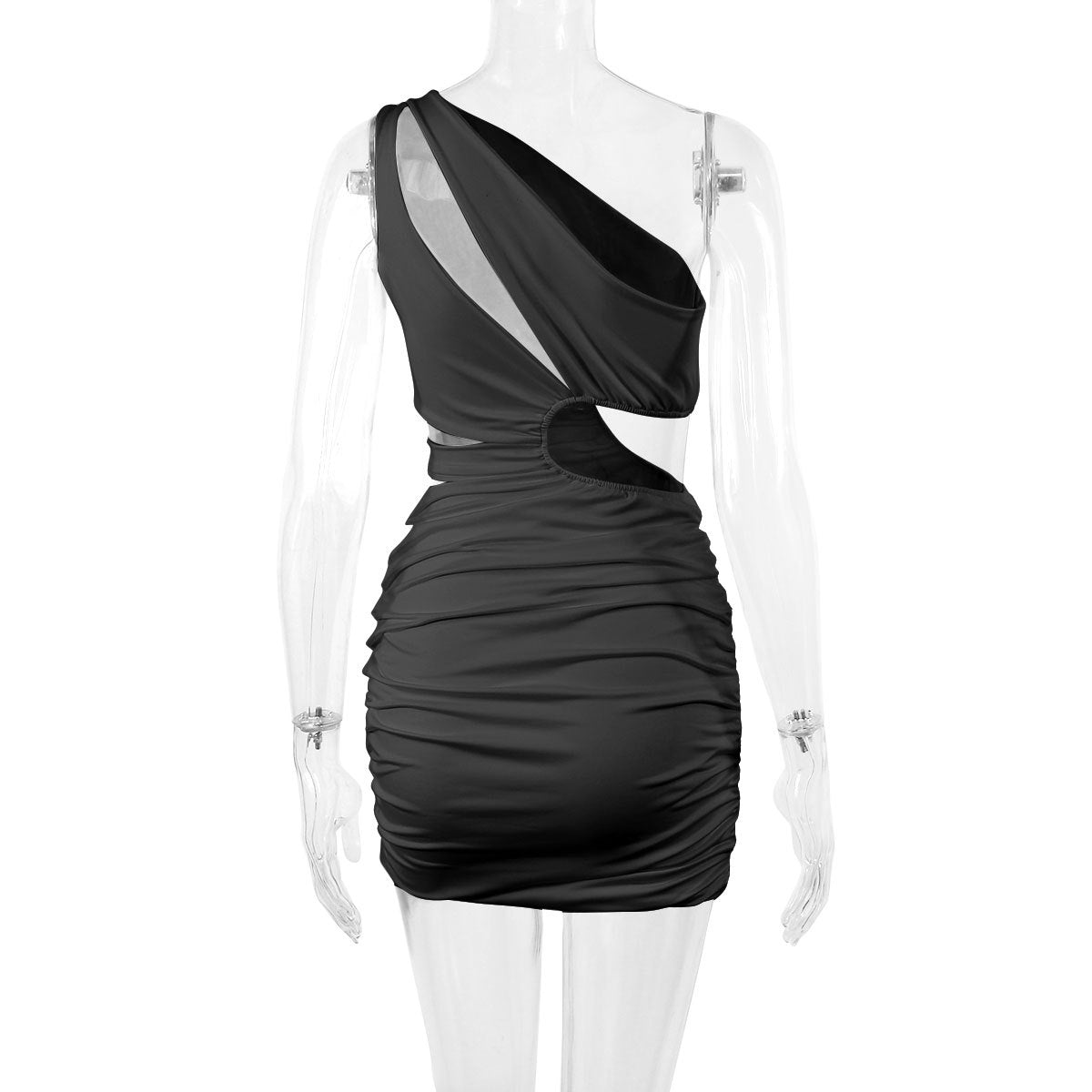 Women Sexy Slash Shoulder Hollow Bodycon Dress 12