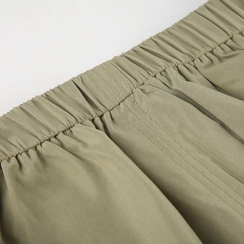 Women Lace-Up Contrast Pocket Patchwork Cargo Skirt 17